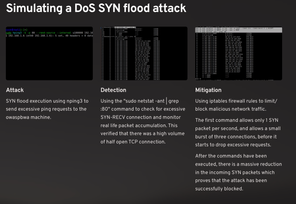 DoS SYN Flood Simulation Preview